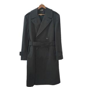 GORGEOUS Vintage Wool Gabardine Belted Trench Coat